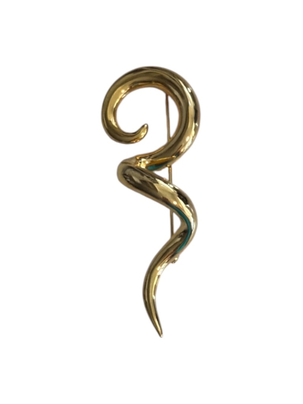 Modern Abstract Gold‑Tone Swirl Brooch